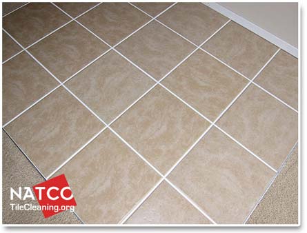 splotchy looking light colored grout