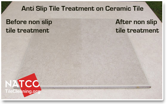 non slip tile treatment on ceramic tiles