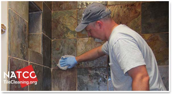 how to seal a slate shower