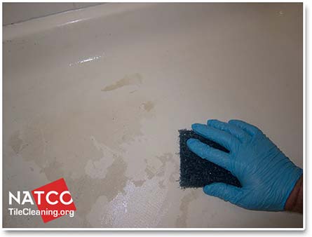 removing soap scum on fiberglass shower pan
