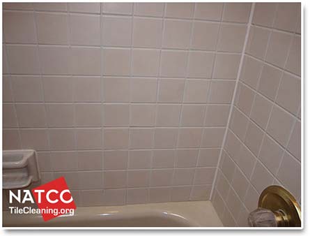 new looking shower grout after being colorsealed