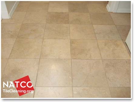 sealed travertine tile floor